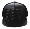 Golden or Black studded NY Baseballcap Hat (Lambskin leather)